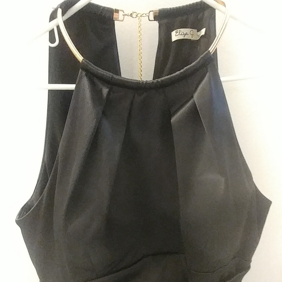 Black satin cocktail dress - Picture 2 of 4